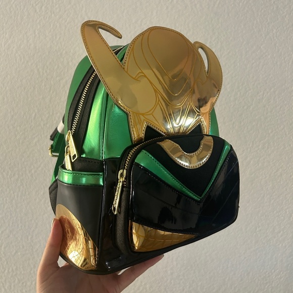 Marvel Loungefly Metallic Loki Mini Backpack - Faux Leather (New)
